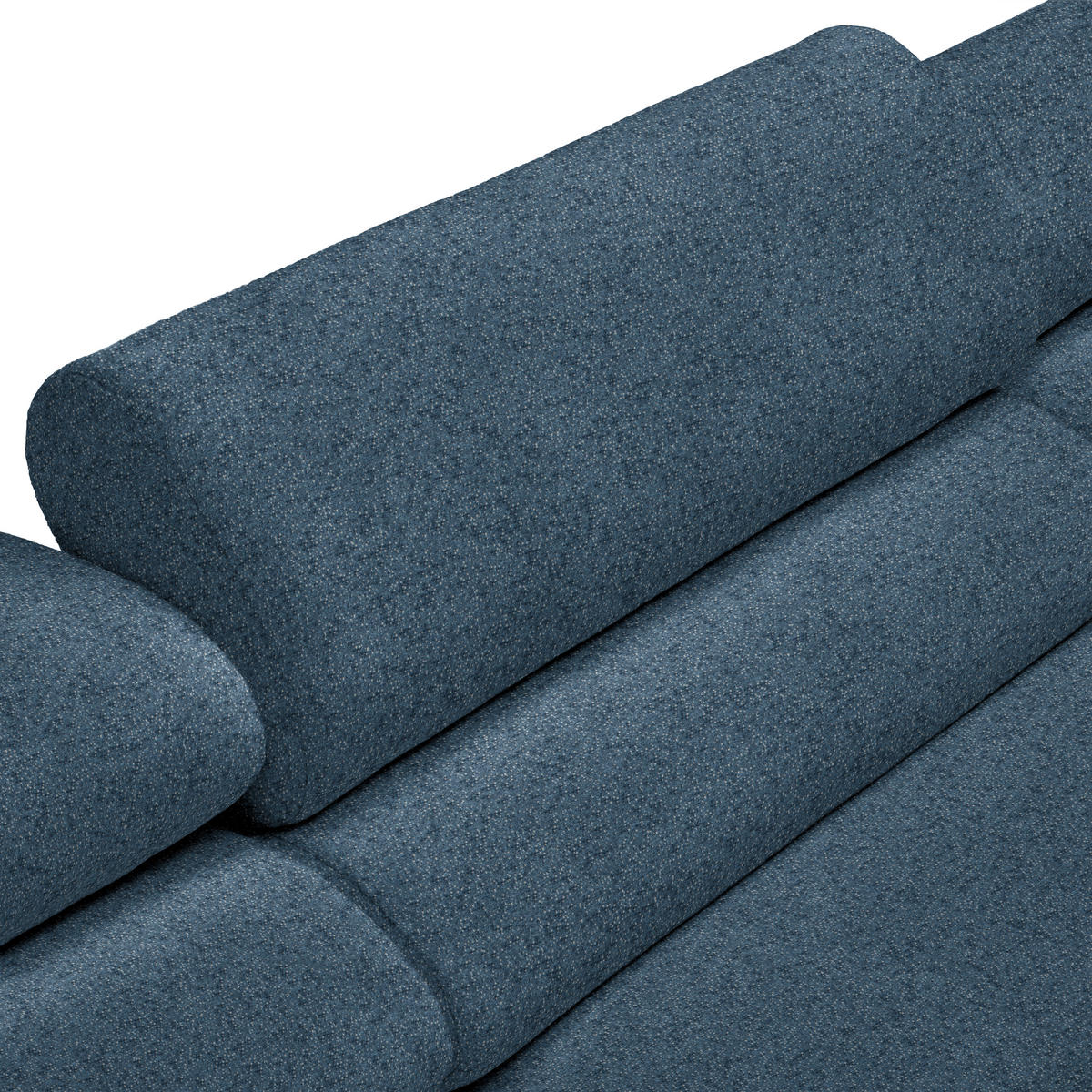 ECKSOFA in Velours Dunkelblau  - Buchefarben/Dunkelblau, Design, Holz/Textil (329/150cm) - Lomoco