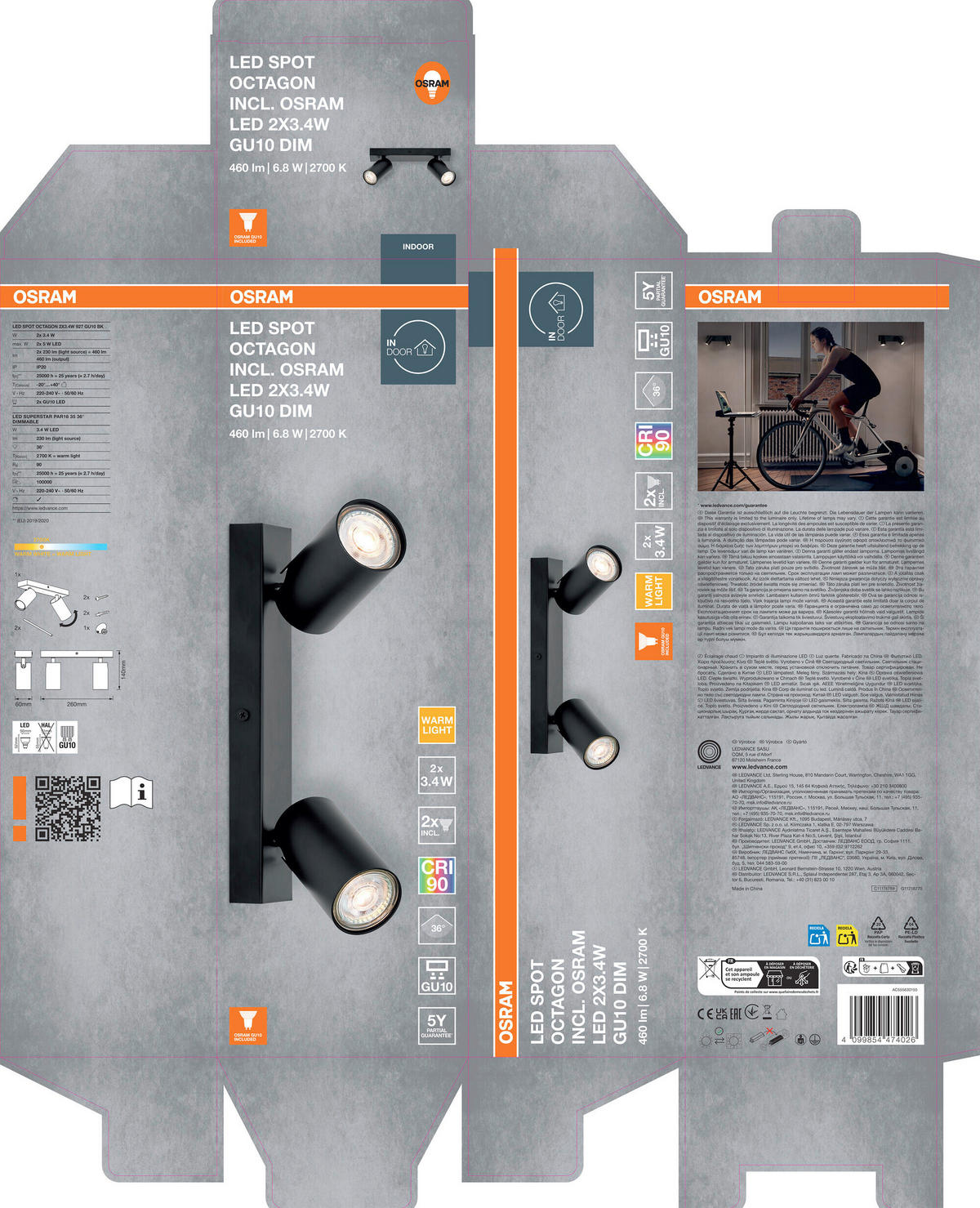 LED-STRAHLER 26/6/14 cm   - Schwarz, Basics, Metall (26/6/14cm) - Osram