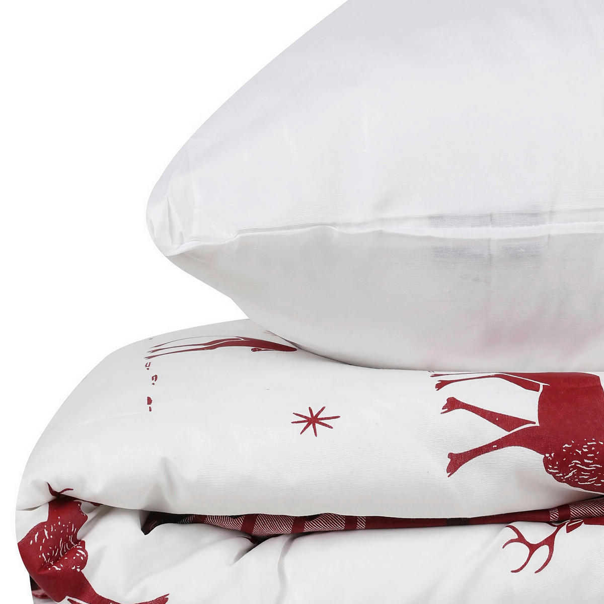 BETTWÄSCHE 135/200 cm  - Rot/Weiß, Basics, Textil (135/200cm) - X-Mas