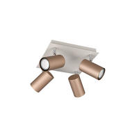 BODOVÉ SVIETIDLO, 35 W/GU10, 24/24/15 cm - hnedá/sivá, Konventionell, kov (24/24/15cm) - Trio Leuchten