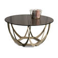 COUCHTISCH Sicherheitsglas 80/80/40 cm rund Creme, Bronzefarben  - Creme/Bronzefarben, Basics, Glas/Metall (80/80/40cm) - Xora