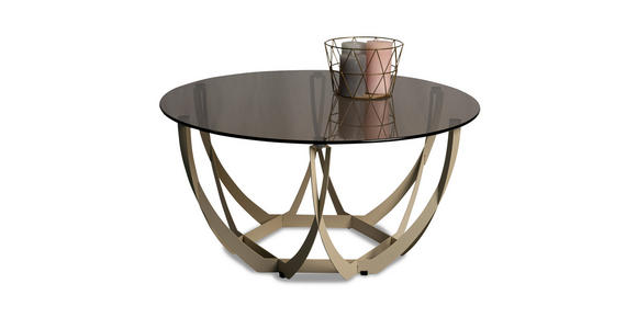 COUCHTISCH Sicherheitsglas 80/80/40 cm rund Creme, Bronzefarben  - Creme/Bronzefarben, Basics, Glas/Metall (80/80/40cm) - Xora