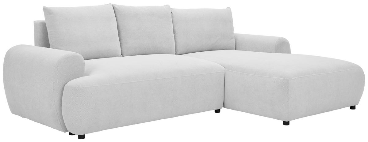 ECKSOFA in Webstoff Creme  - Creme/Schwarz, Modern, Kunststoff/Textil (265/175cm) - MID.YOU