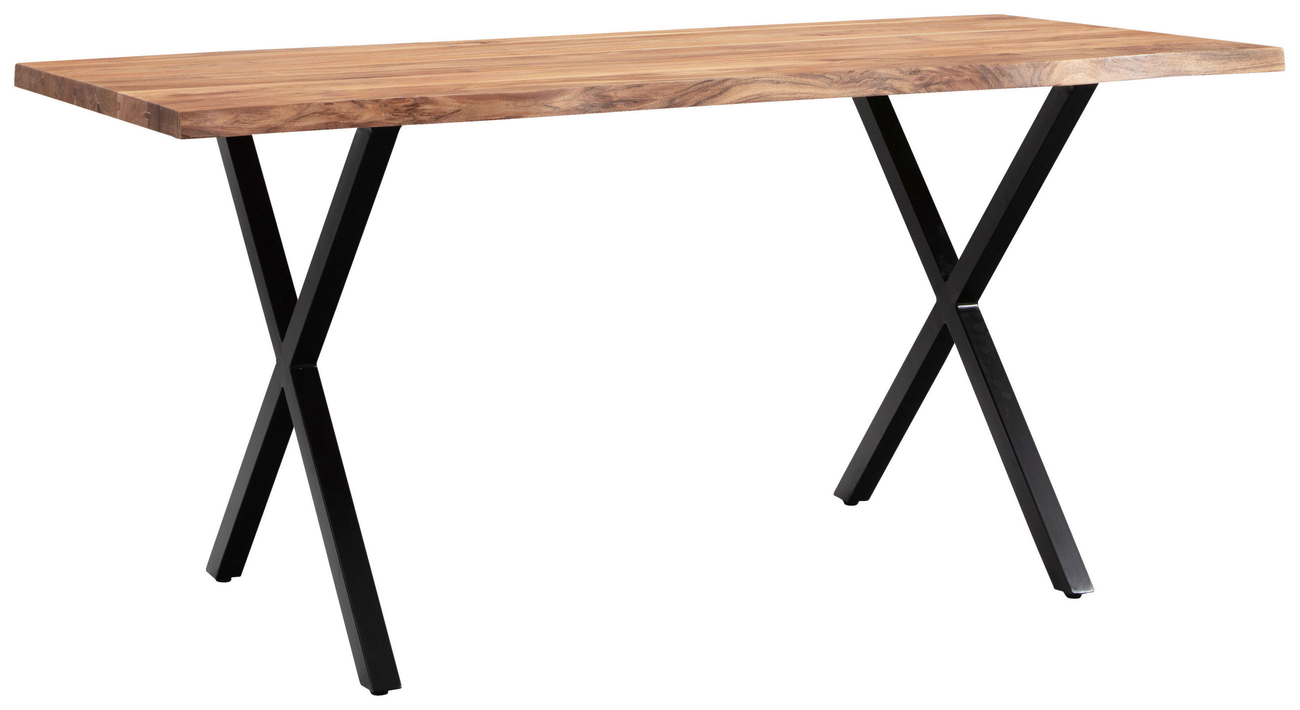ESSTISCH in Holz 140/80/76 cm  - Schwarz/Akaziefarben, MODERN, Holz/Metall (140/80/76cm) - MID.YOU