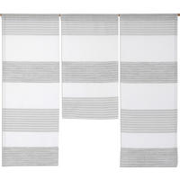 KURZGARDINE 3ER SET   90/80 cm   - Weiß/Grau, Design, Textil (90/80cm)