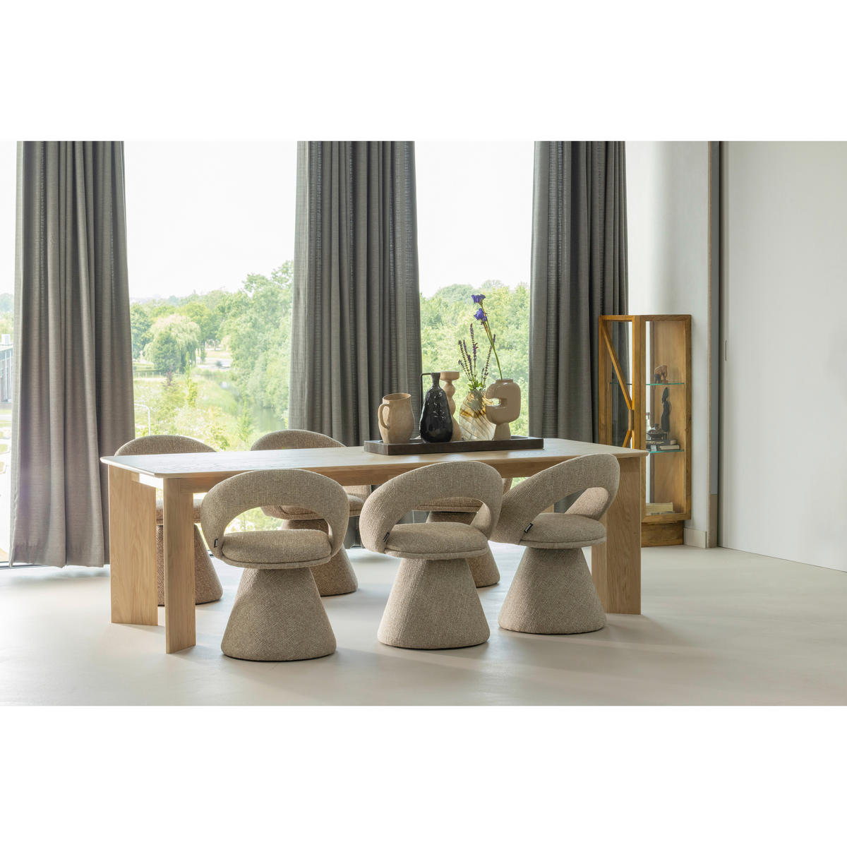 ARMLEHNSTUHL  Sitzfläche 360° drehbar Webstoff  - Naturfarben, MODERN, Textil (63/80/57cm) - Livetastic