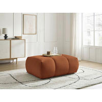 HOCKER FUJI  Leinenoptik Orange  - Schwarz/Orange, MODERN, Kunststoff/Textil (112/44/80cm)