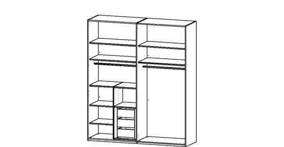 DREHTÜRENSCHRANK 201/235/60 cm 4-türig  - Graphitfarben, Trend, Holzwerkstoff/Metall (201/235/60cm) - Novel