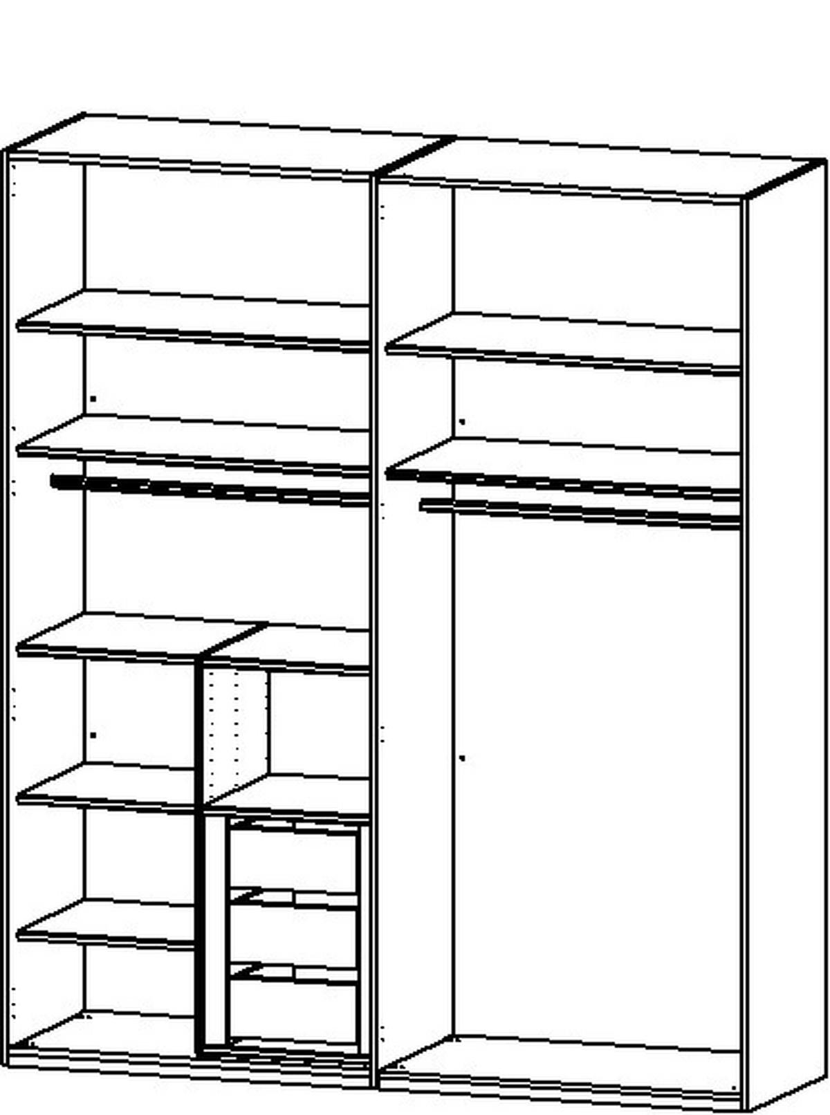 DREHTÜRENSCHRANK in Graphitfarben  - Graphitfarben, Trend, Holzwerkstoff/Metall (201/235/60cm) - Novel
