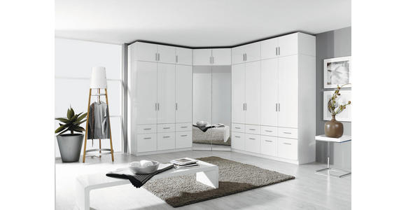 AUFSATZSCHRANK 117/39/117 cm - Weiß Hochglanz/Alufarben, Design, Holzwerkstoff/Kunststoff (117/39/117cm) - Carryhome
