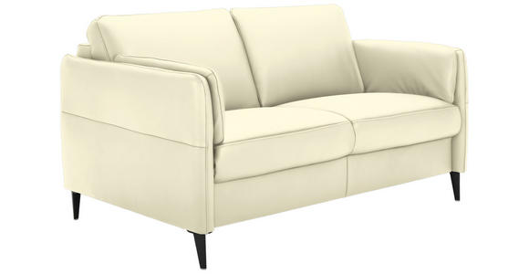 2,5-SITZER Latina in Echtleder Weiß   - Schwarz/Weiß, Design, Leder/Metall (164/84/99cm) - Dieter Knoll