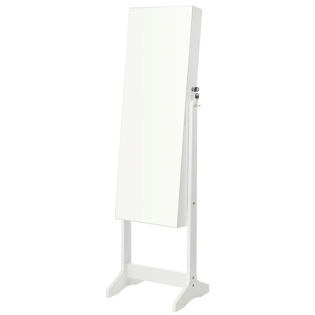 SKŘÍŇKA NA ŠPERKY - bílá, Basics, kompozitní dřevo/sklo (41,2/152/36,5cm)