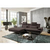 ECKSOFA in Webstoff Dunkelbraun  184/284 cm  - Dunkelbraun/Schwarz, Design, Textil/Metall (184/284cm) - Dieter Knoll