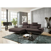 ECKSOFA in Webstoff Dunkelbraun  - Dunkelbraun/Schwarz, Design, Textil/Metall (184/284cm) - Dieter Knoll
