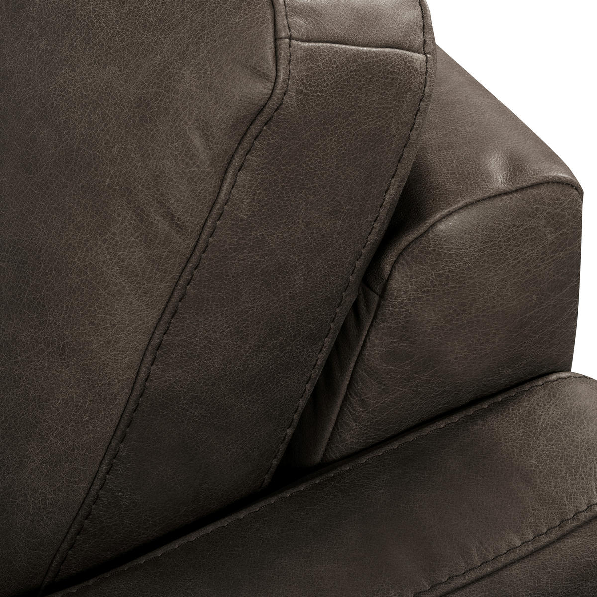 3,5-SITZER SPRING Echtleder Fango  - Fango/Schwarzchrom, Design, Leder/Metall (207/85/92cm) - Livetastic