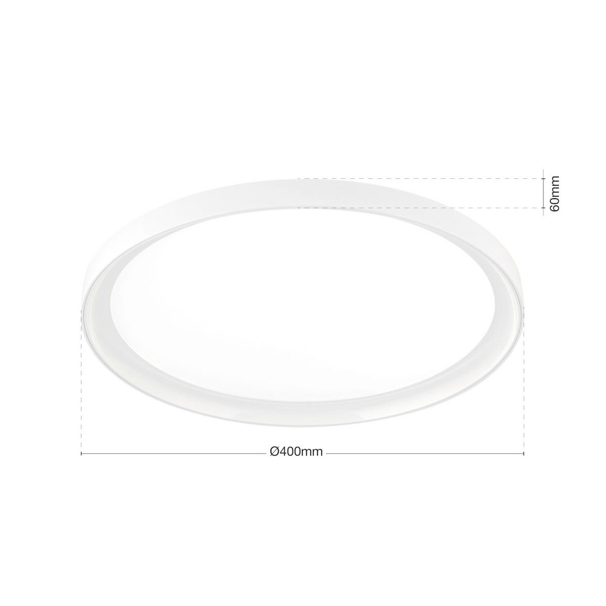 LED-DECKENLEUCHTE Gamma 40/6,0 cm   - Weiß, Basics, Kunststoff/Metall (40/6,0cm)