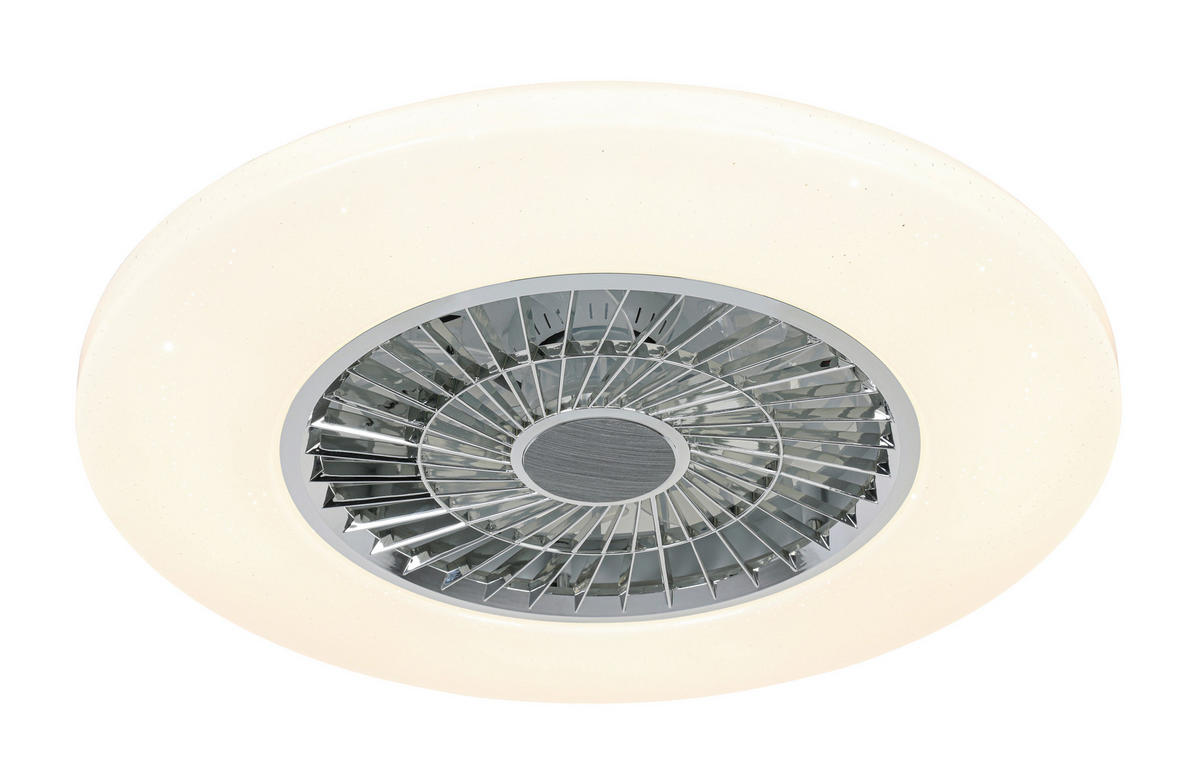 DECKENVENTILATOR - Chromfarben/Weiß, Trend, Kunststoff/Metall (58/14,5cm) - Mican