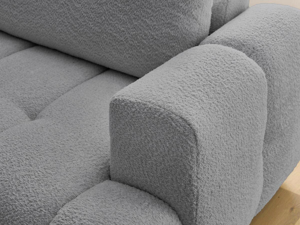 ECKSCHLAFSOFA FUJI Bouclé Dunkelgrau  inkl.  - Dunkelgrau/Schwarz, MODERN, Kunststoff/Textil (204/282cm)