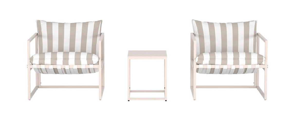 LOUNGEGRUPP  - vit/beige, Klassisk, metall/glas - Best Price