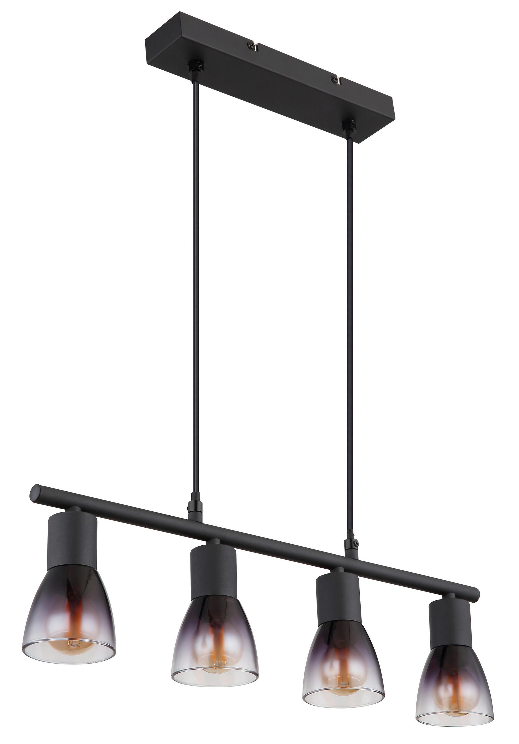 HÄNGELEUCHTE Satella 52/7,2/120 cm  - Klar/Schwarz, Design, Glas/Kunststoff (52/7,2/120cm) - Globo