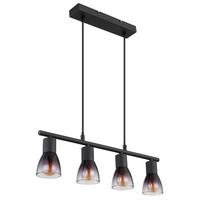 HÄNGELEUCHTE Satella 52/7,2/120 cm  - Klar/Schwarz, Design, Glas/Kunststoff (52/7,2/120cm) - Globo
