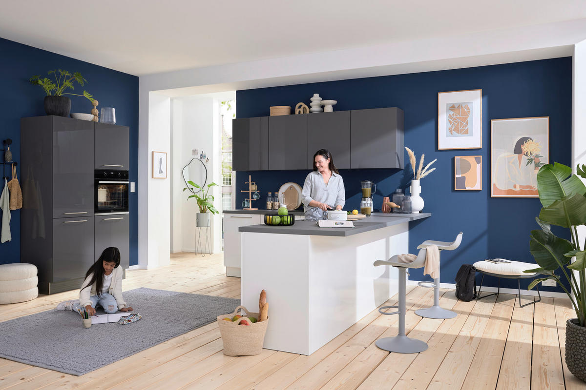 INBYGGNADSKÖK   - vit/grå, Design, trämaterial - Nolte Küchen