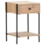 NACHTSCHRANK 40/60/40 cm Eiche furniert  - Eichefarben/Schwarz, Design, Holz/Holzwerkstoff (40/60/40cm) - Landscape