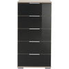 KOMMODE  in 49/102/41 cm  - Eichefarben/Alufarben, Design, Glas/Holzwerkstoff (49/102/41cm) - Carryhome