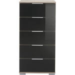 KOMMODE  in 49/102/41 cm  - Eichefarben/Alufarben, Design, Glas/Holzwerkstoff (49/102/41cm) - Carryhome