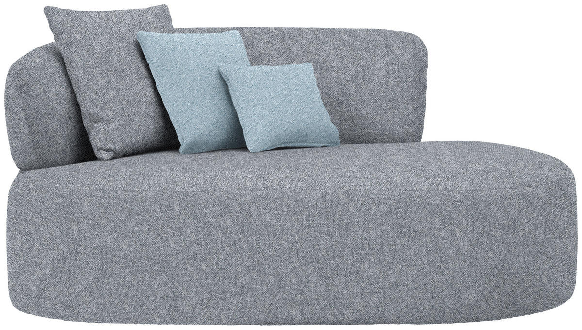 RÉCAMIERE in Flachgewebe Blau, Dunkelgrau  - Blau/Dunkelgrau, MODERN, Kunststoff/Textil (166/86/105cm) - Hom`in