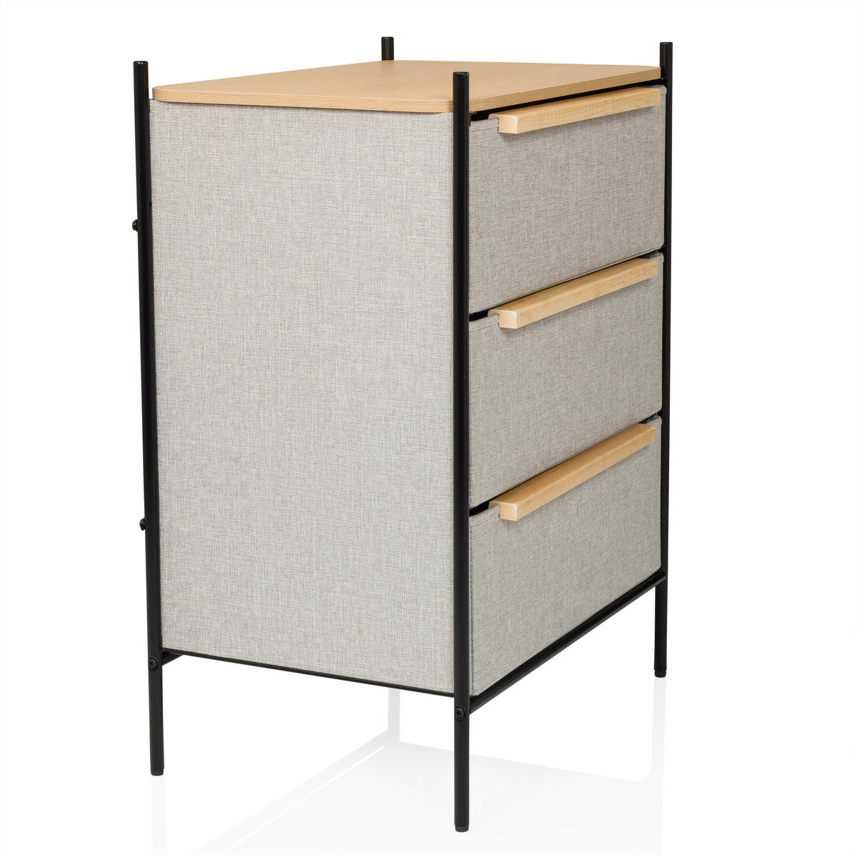 BYRÅ 58/79/39 cm  - ljusbrun/svart, Modern, metall/trämaterial (58/79/39cm) - MID.YOU