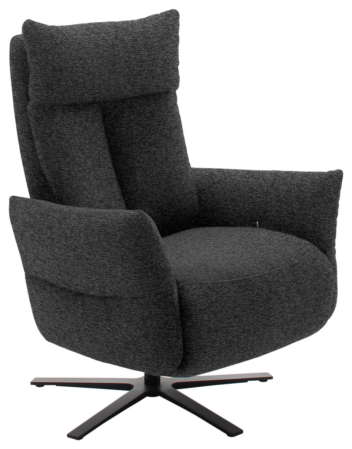 FERNSEHSESSEL in Chenille Anthrazit  - Anthrazit/Schwarz, Design, Textil/Metall (74/115/85cm) - Schöner Wohnen