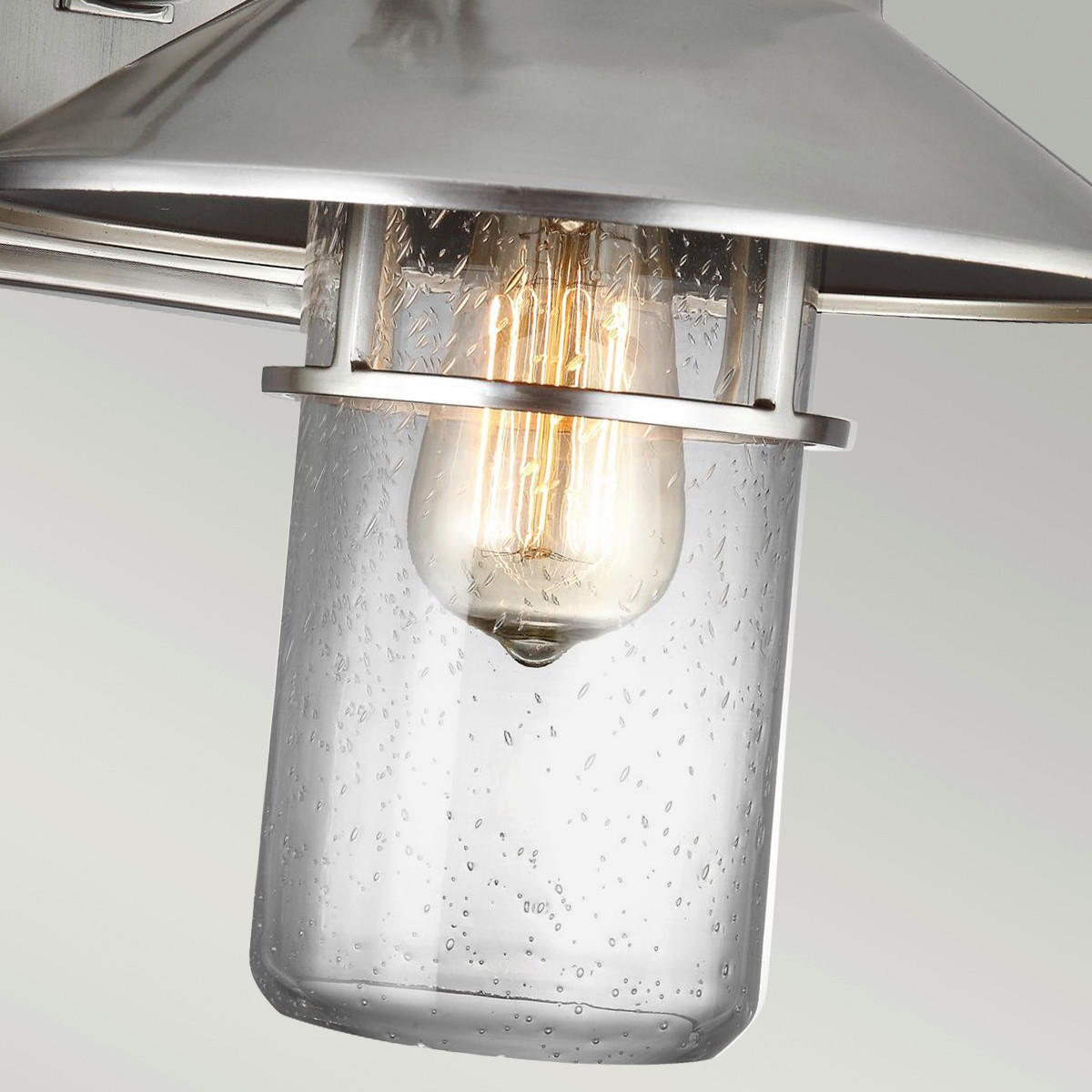 AUSSENWANDLEUCHTE - Edelstahlfarben/Grau, Konventionell, Glas/Kunststoff (26.7/32.8/31.1cm) - Elstead Lighting