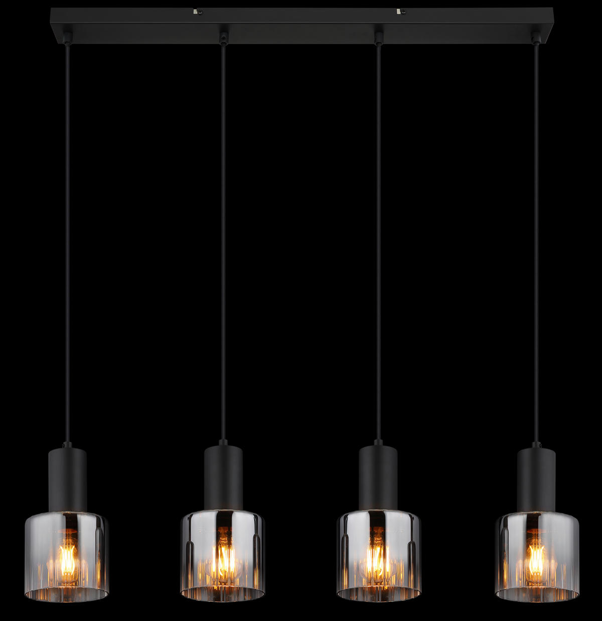 HÄNGELEUCHTE JACK  74 cm  - Schwarz/Grau, Trend, Glas/Kunststoff (74cm)