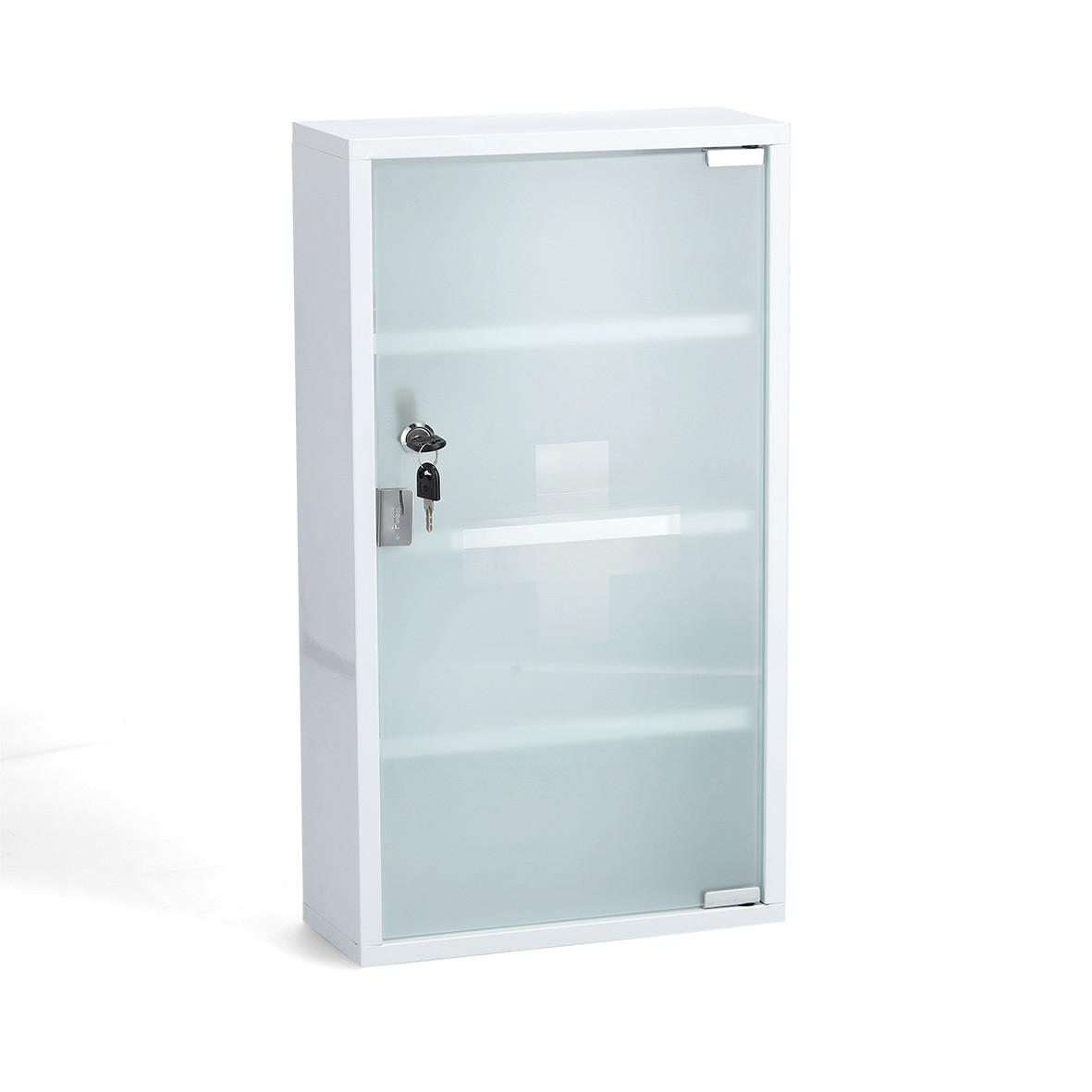 MEDIZINSCHRANK 30/60/12 cm  - Silberfarben/Weiß, Basics, Glas/Metall (30/60/12cm) - Zeller Present