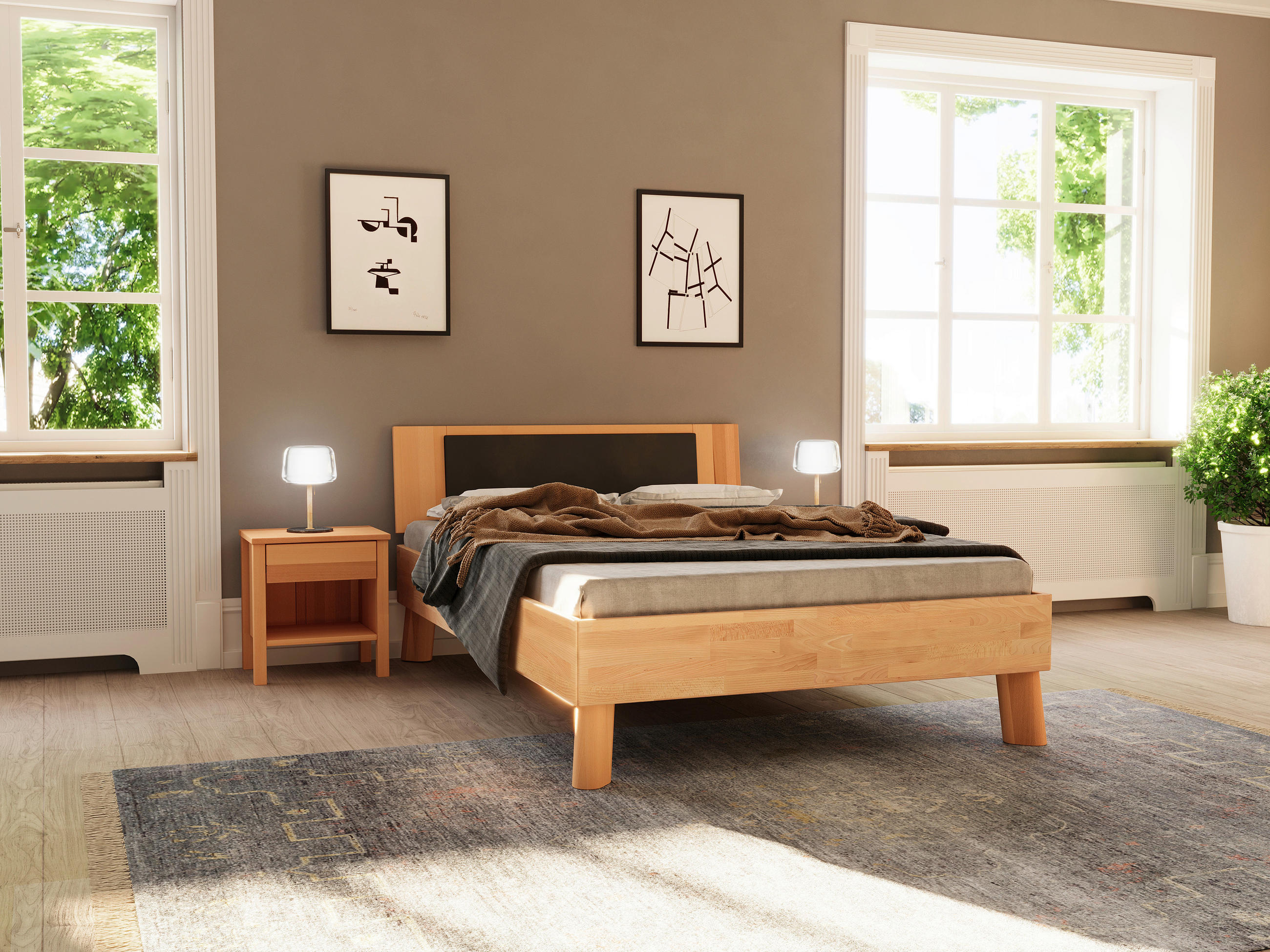 Livetastic Bett Natur, Kernbuche 140x200 cm
