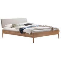 BETT 160/200 cm  in Eichefarben, Hellgrau  - Eichefarben/Hellgrau, KONVENTIONELL, Holz/Textil (160/200cm) - Hasena