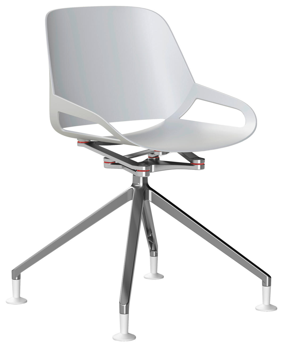 BESUCHERSTUHL  in Weiss, Alufarben  - Weiss/Alufarben, Basics, Kunststoff/Metall (50/72/52cm) - Aeris