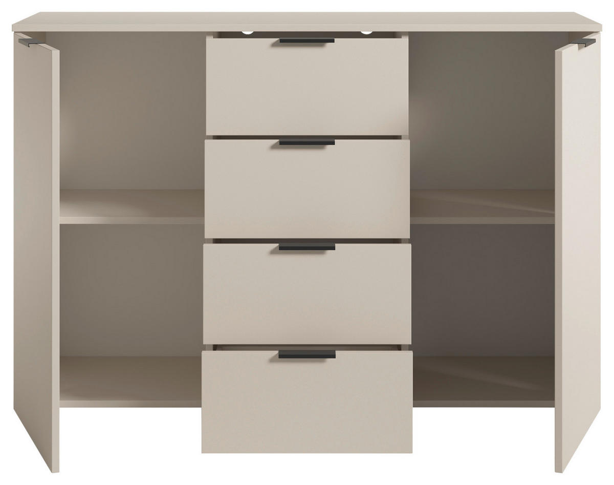 KOMODA S VRATIMA - kašmir/crna, Osnovno, pločasti materijal/plastika (135/90/40cm) - Xora