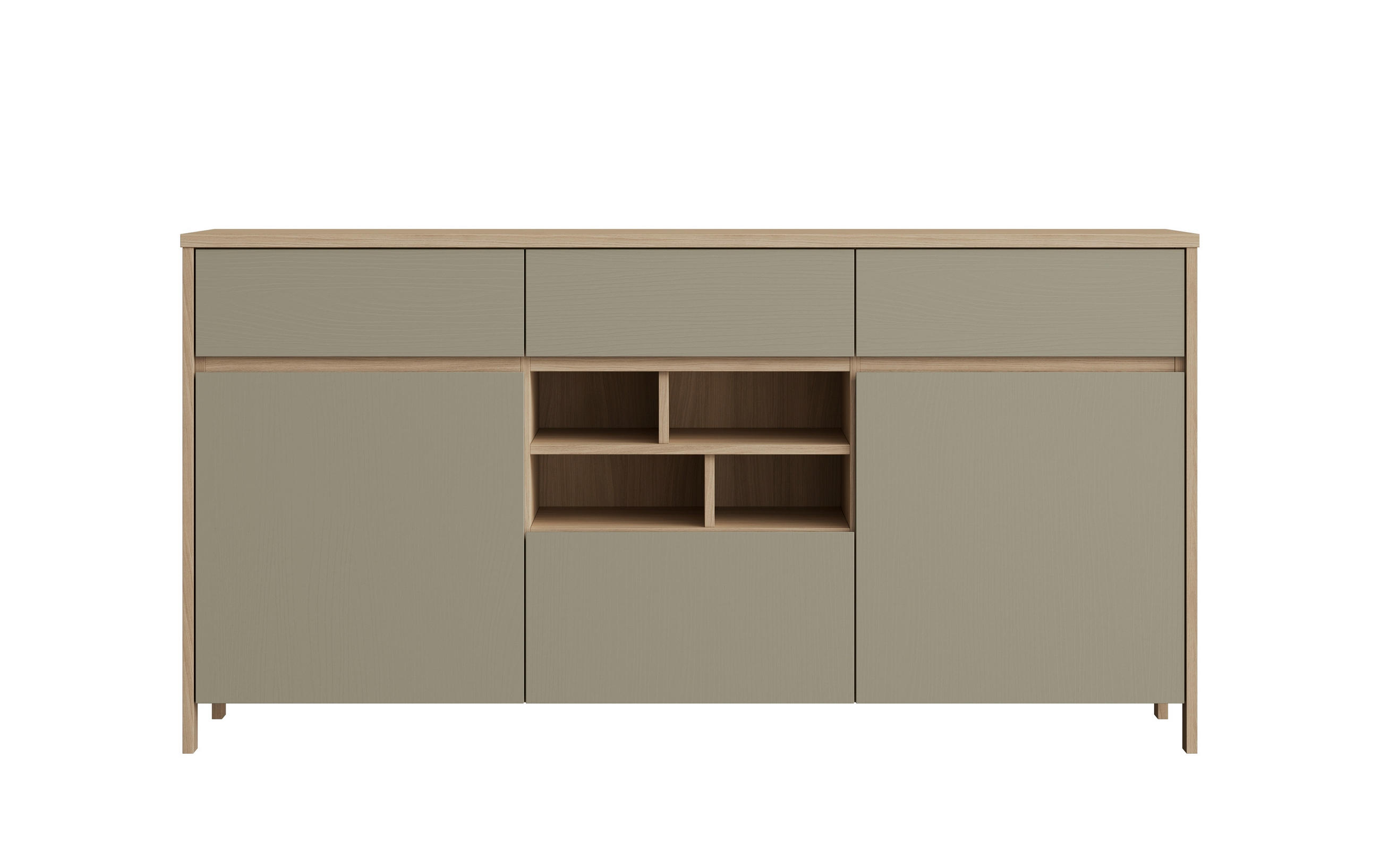 SIDEBOARD  164/85/39 cm 3 Schublade(n)  - Eukalyptusholzfarben/Eichefarben, Design, Holzwerkstoff (164/85/39cm) - MID.YOU