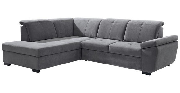ECKSOFA  in Webstoff Grau  202/280 cm  - Schwarz/Grau, KONVENTIONELL, Holz/Textil (202/280cm) - Xora