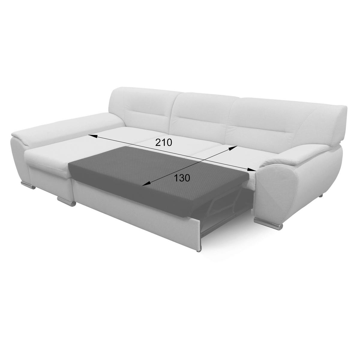 ECKSOFA Grau Flachgewebe  - Silberfarben/Grau, Design, Kunststoff/Textil (281/167cm) - MID.YOU