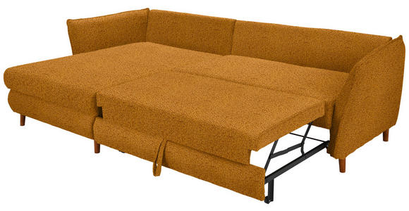 ECKSOFA in Bouclé Currygelb  - Currygelb/Eichefarben, KONVENTIONELL, Holz/Textil (284/162cm) - Carryhome