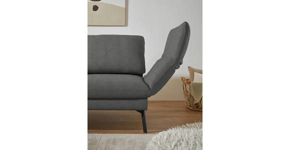 ECKSOFA  in Flachgewebe Dunkelgrau  175-224/255-365 cm  - Dunkelgrau/Schwarz, Design, Textil/Metall (175-224/255-365cm) - Dieter Knoll