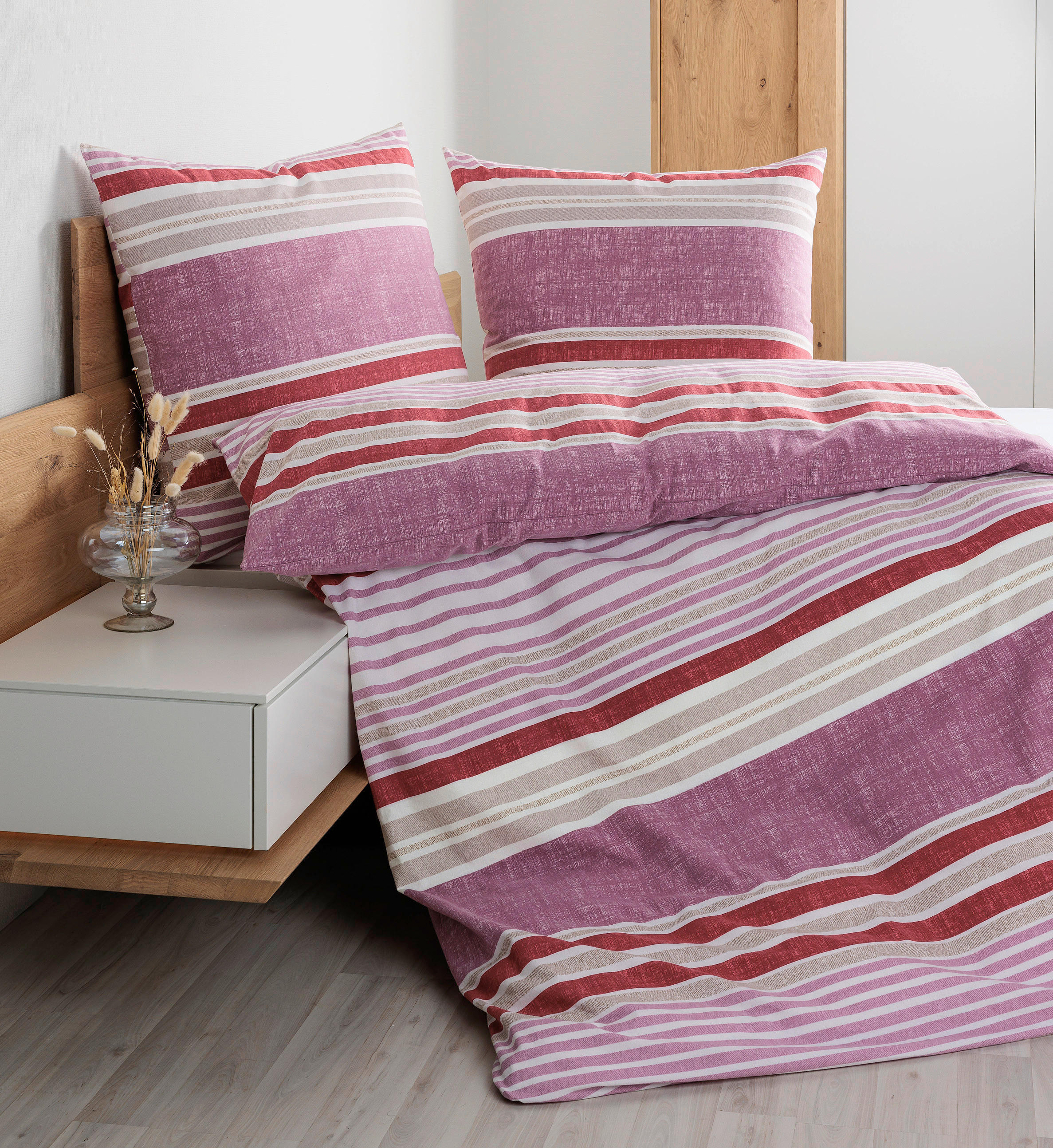BETTWÄSCHE Biber 200/200 cm  - Beere, Design, Textil (200/200cm) - Janine