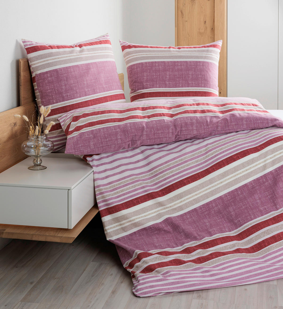 BETTWÄSCHE Biber 155/200 cm  - Beere, Design, Textil (155/200cm) - Janine