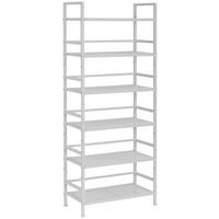 REGÁL NA BOTY, bílá, 59/144/30 cm - bílá, Moderní, kov (59/144/30cm) - PBJ