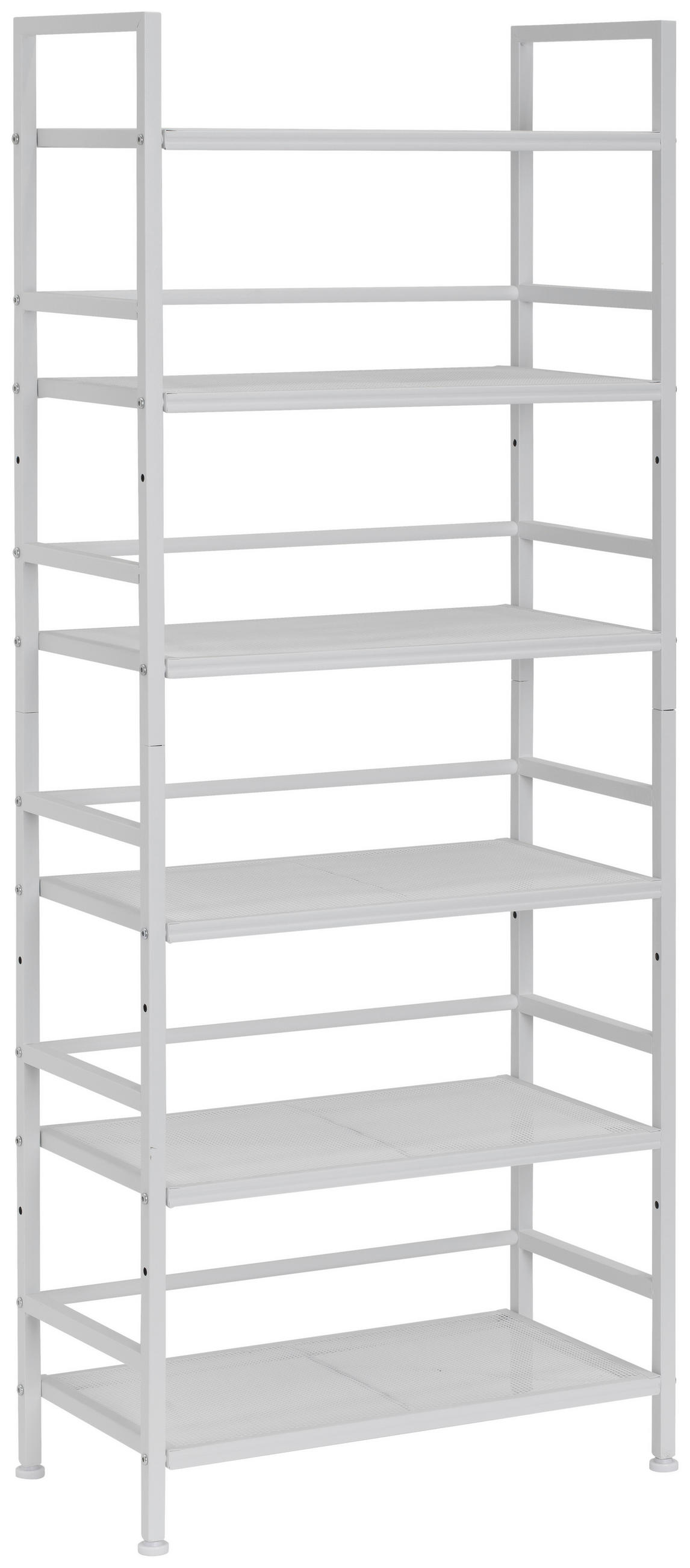 REGÁL NA BOTY, bílá, 59/144/30 cm - bílá, Moderní, kov (59/144/30cm) - PBJ