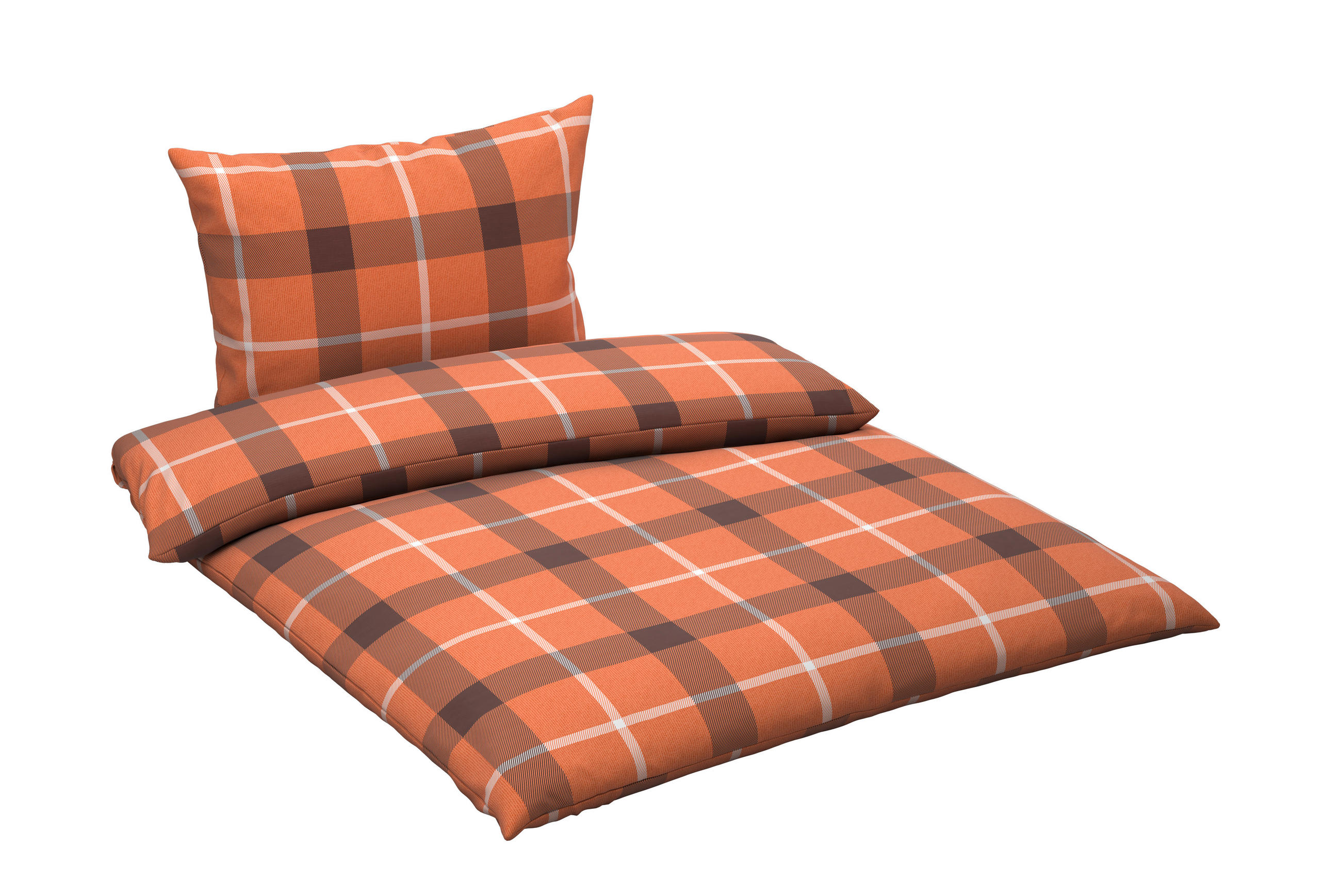 POVLEČENÍ, flanel, hnědá, oranžová, 140/200 cm - oranžová/hnědá, Natur, textil (140/200cm) - Esposa