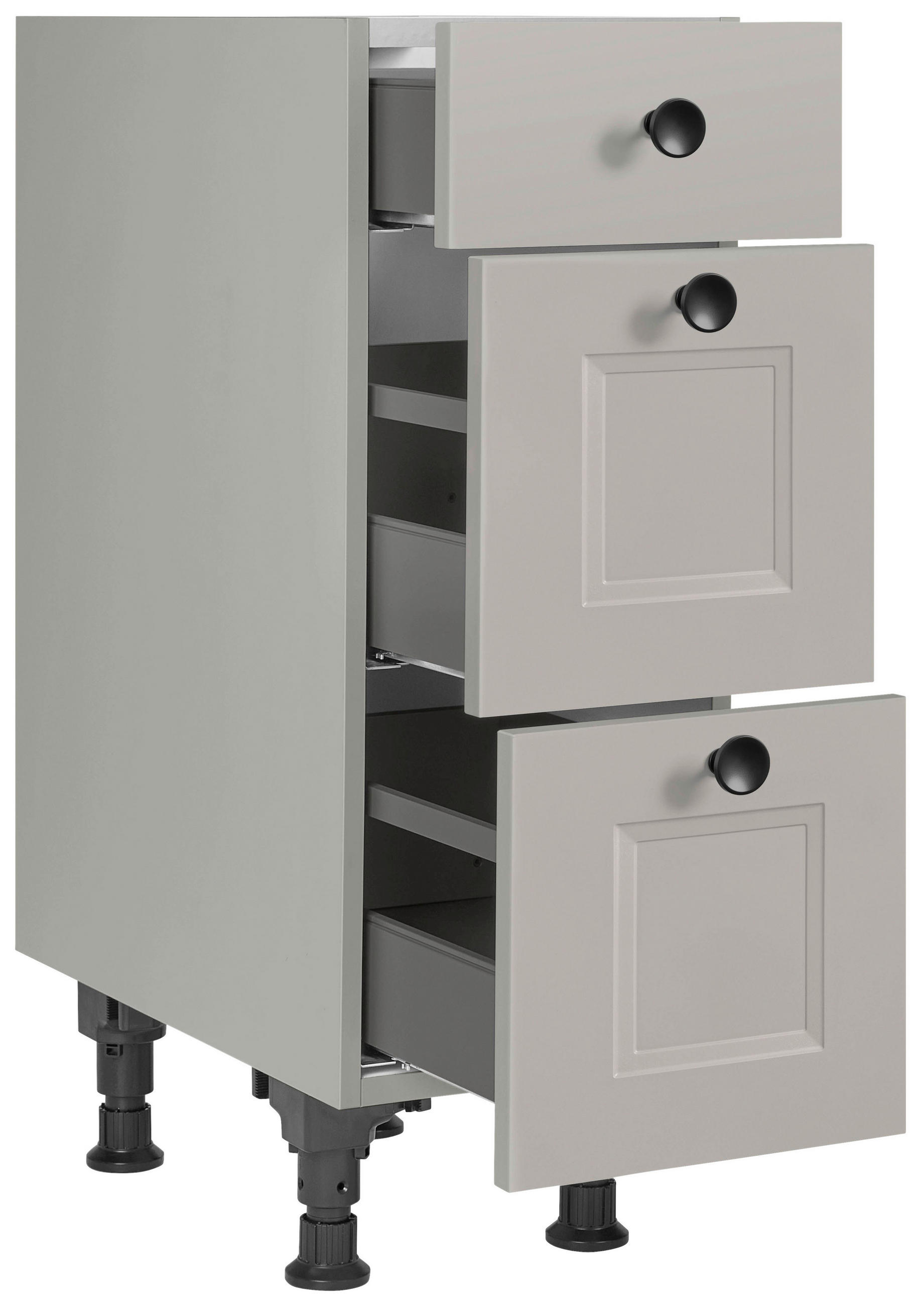 SCHUBKASTENUNTERSCHRANK 30/87/56 cm  in Grau  - Schwarz/Grau, MODERN, Holzwerkstoff/Metall (30/87/56cm) - Nobilia